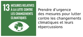 UNO sustainable development goal number 13 with text in French